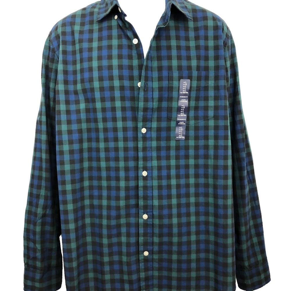 Gap Large Green Plaid New Dress Shirt